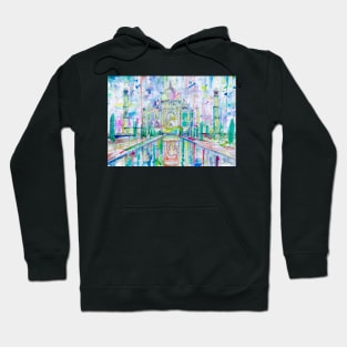 TAJ MAHAL watercolor painting Hoodie